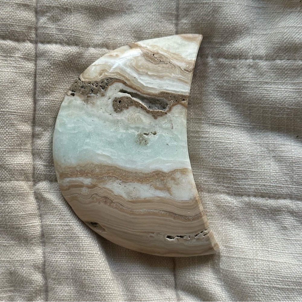 Rare Caribbean Calcite Moon Carving
